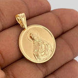 Sacred Heart of Jesus - Virgin of Carmen Pendant 3.45gr / 1 1/2 in / 18K Gold