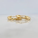Hoop Earrings Milu Striped 1.85 g / 3/4 in Yellow Gold 18K