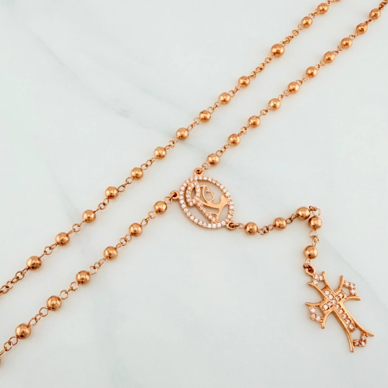 Miraculous Virgin Rosary 12.7 g / 15 1/2 in / 5 mm 18K Rose Gold