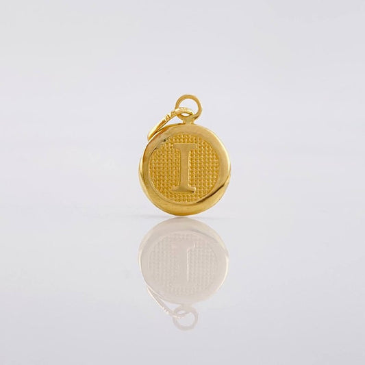 Pendant Circle Letter I 0.45g / 3/4 in Yellow Gold 18K