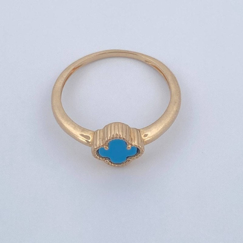 Anillo Trebol 2.25gr / T7 / Oro Amarillo 18K &
