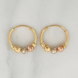 Hoop Earrings Trio 1 g / 1/2 in Three Golds 18K