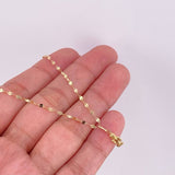 Set Cadena Flor Espejo + Dije Ángel de la Guarda / 1.25g / 18 in Oro Amarillo 18K