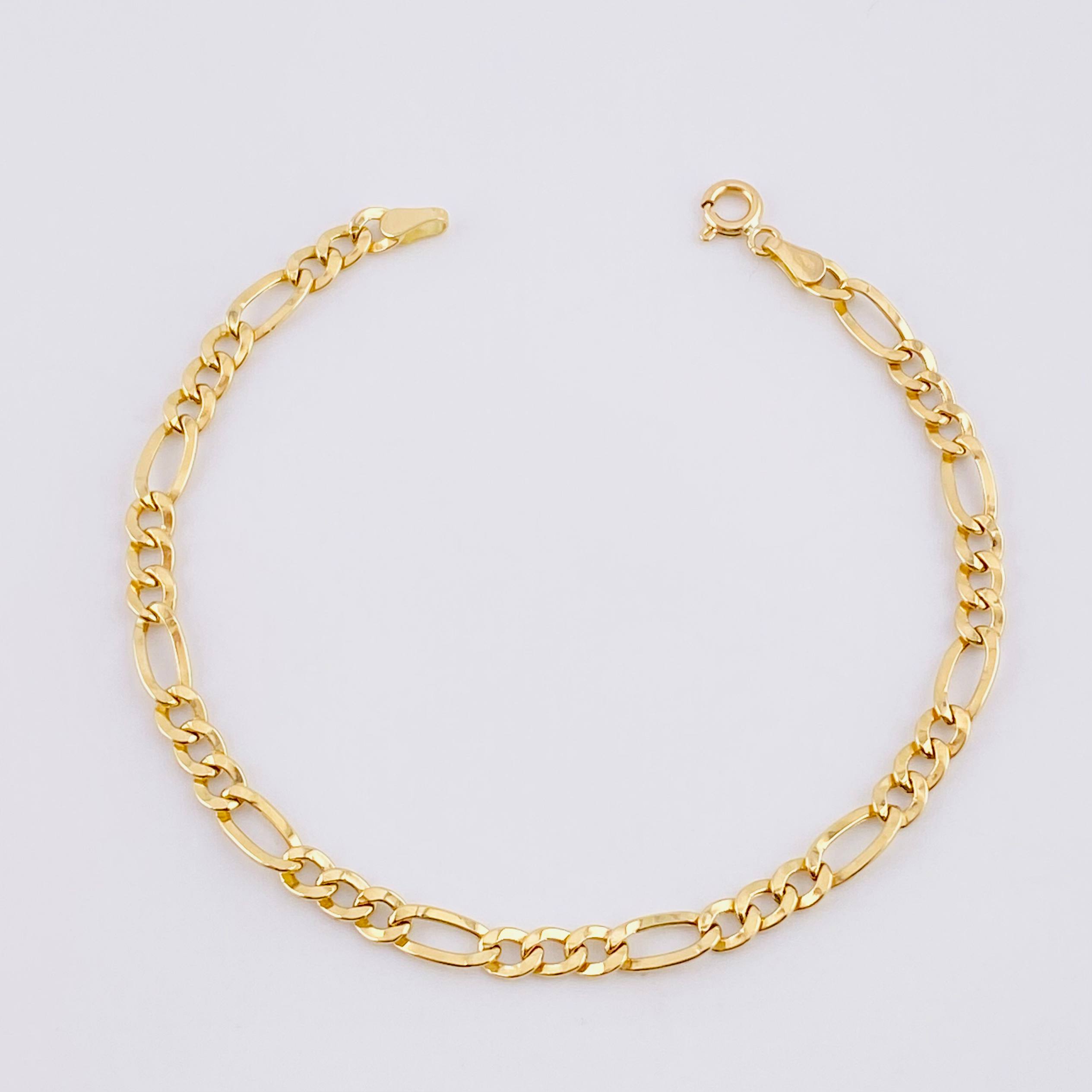 Pulso Fígaro 2.5g / 7 3/4 in / 4.4mm Oro Amarillo 18K