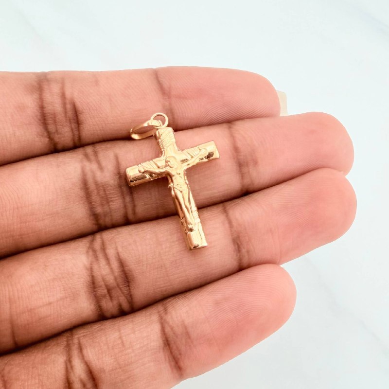 Pendant Cross Christ 1.25 g / 1 1/4 in 18K Yellow Gold