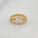 Ring 15´S Crown 2 g / T4 1/4 Two Yellow White Gold 18K