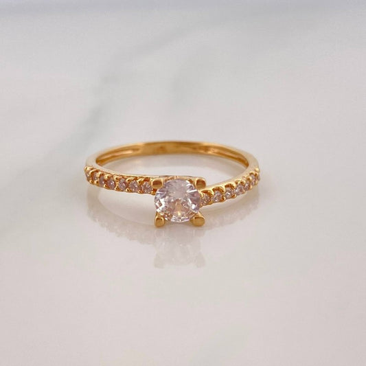 Solitaire Ring Inverted Line 1.75 g / T6 1/4 Yellow Gold 18K