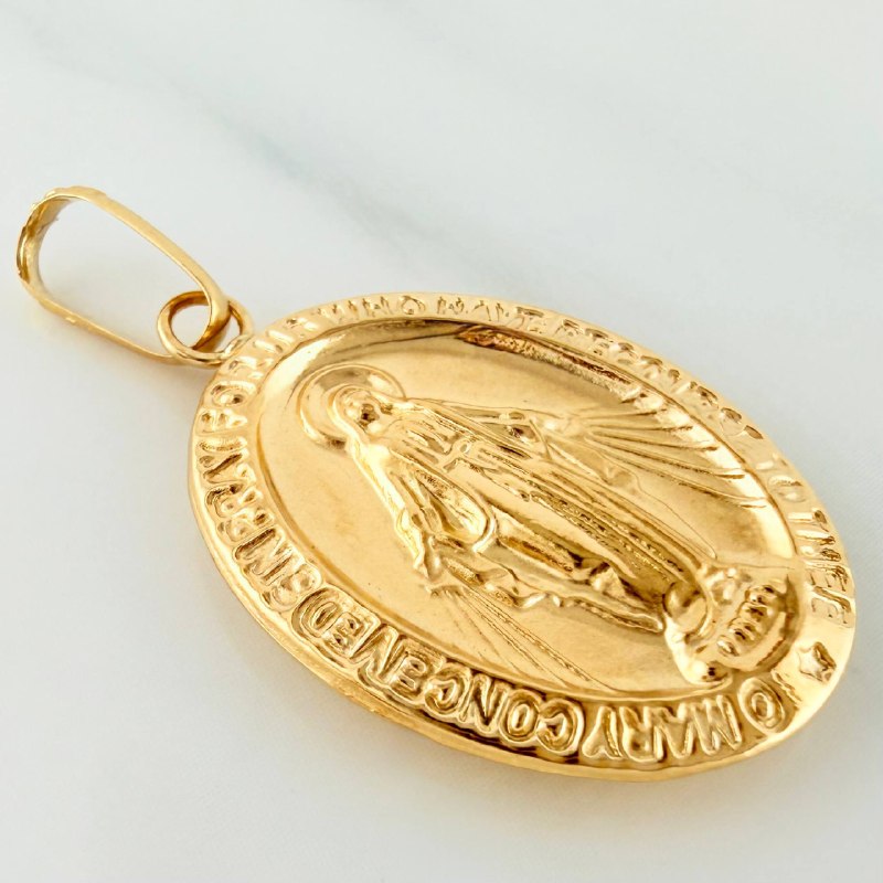 Pendant Miraculous Virgin 1.65 g / 1 1/4 in 18K Yellow Gold