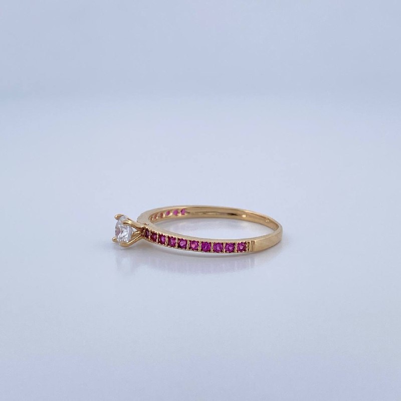 Solitaire Ring Churumbela 1.5gr / Size 5 1/4 / 18K Gold &
