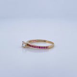 Solitaire Ring Churumbela 1.35gr / Size 6 1/2 / 18K Gold &
