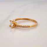 Solitaire Ring Inverted Line 1.75 g / T6 1/4 Yellow Gold 18K