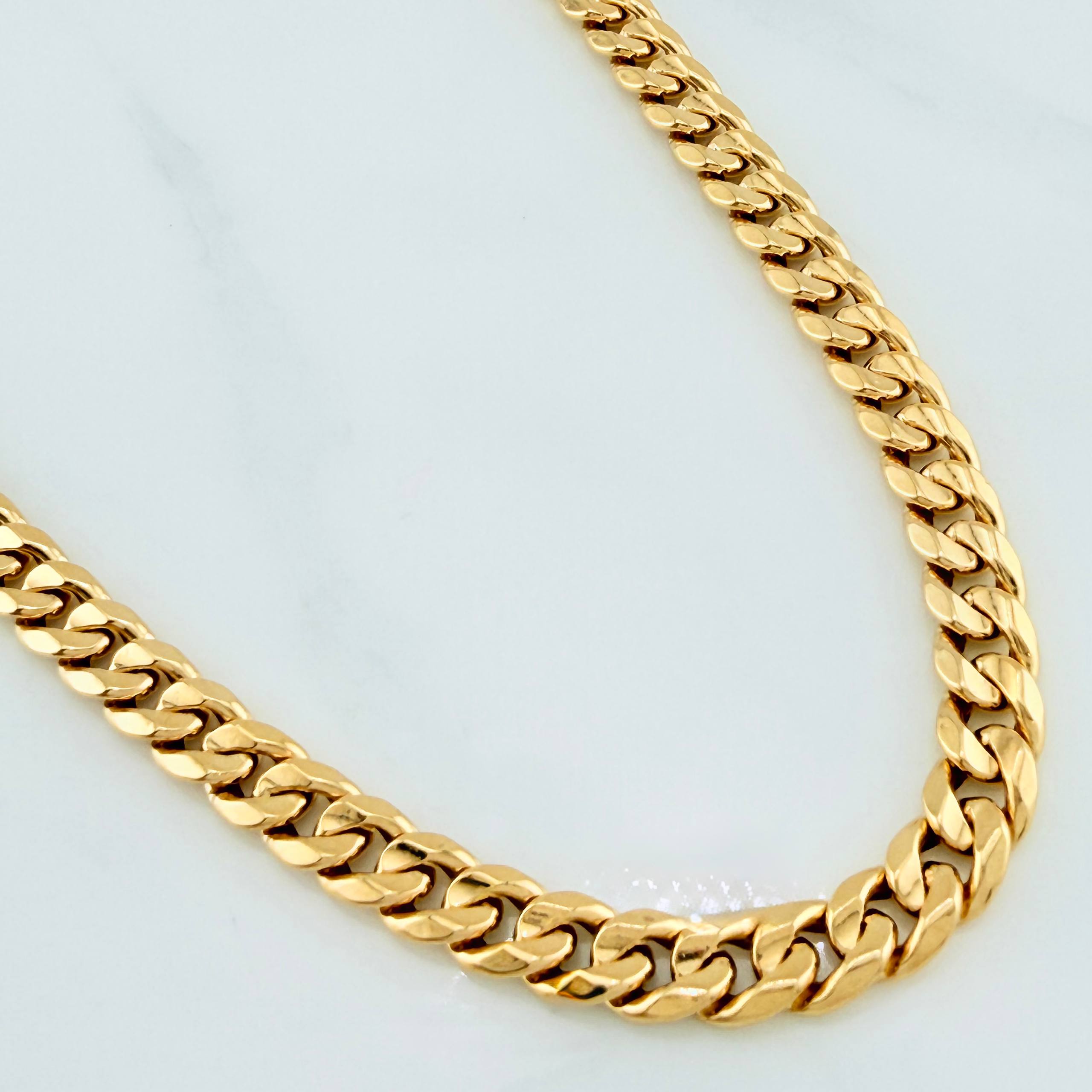 Cadena Cubana 13.65 g / 24 1/4 in / 6.6 mm Oro Amarillo 18K