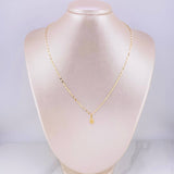 Set Cadena Flor Espejo + Dije Virgen Milagrosa / 1.25g / 18 in Oro Amarillo 18K