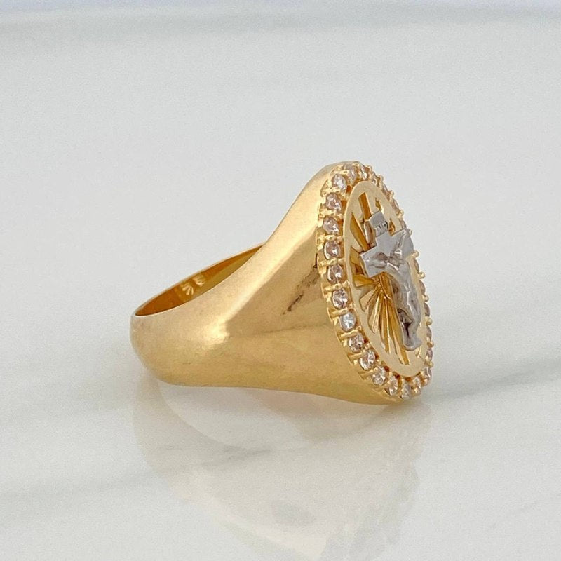 Christ Cross Ring 6.45 g / Size 5 1/2 Two-tone Yellow and White 18K Gold