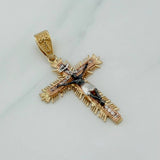 Dije Cruz Cristo Milagroso De Buga 5.45 g / 1 1/2 in Tres Oros 18K