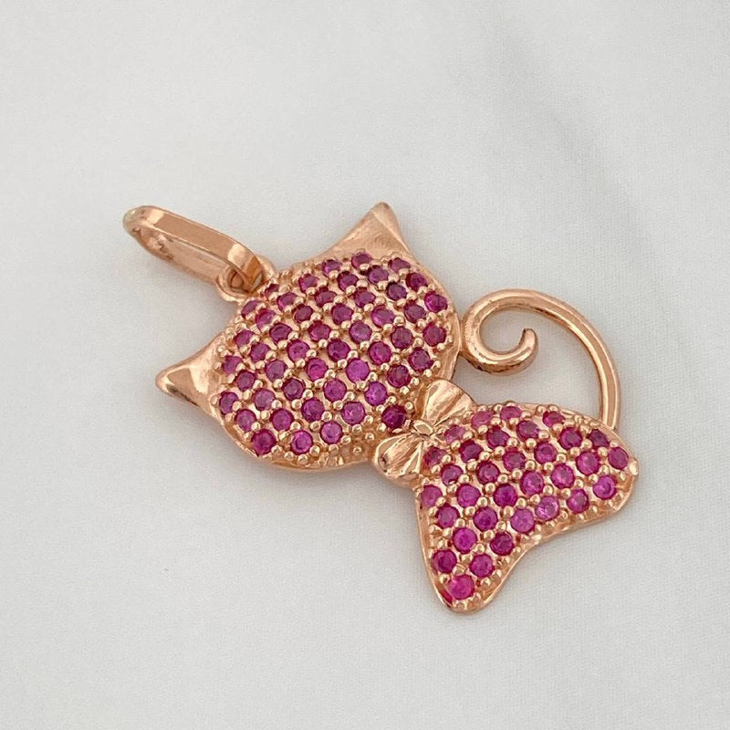 Cat Pendant 2.1 g / 1 in 18K Rose Gold