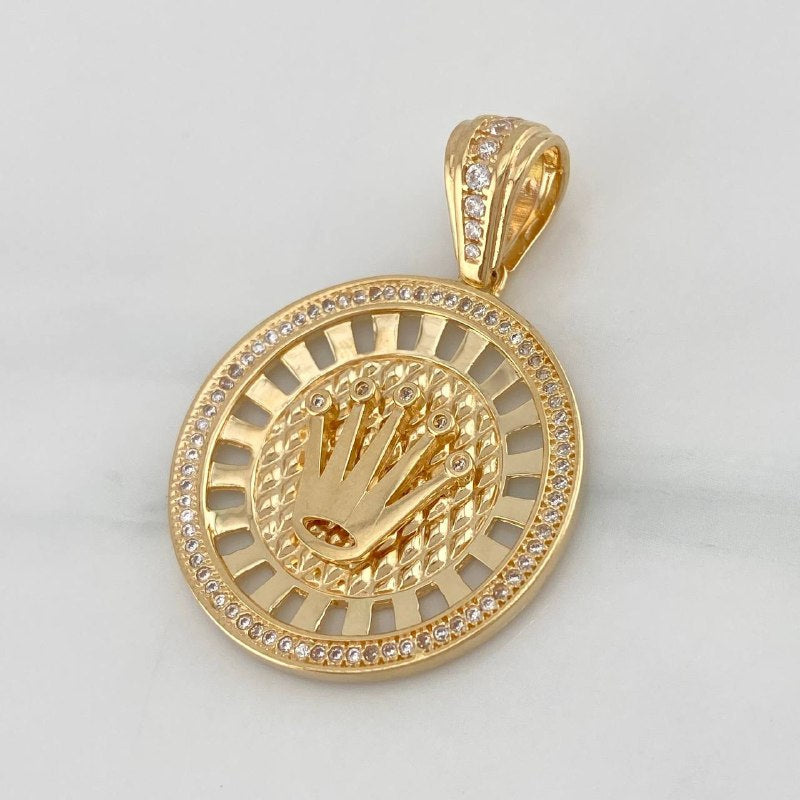 Dije Corona 9.15 g / 1 1/2 in Oro Amarillo 18K