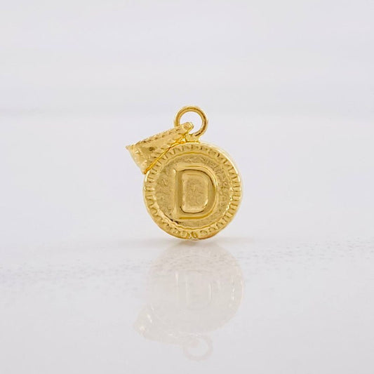 Pendant Circle Letter D 0.4g / 1/2 in Yellow Gold 18K