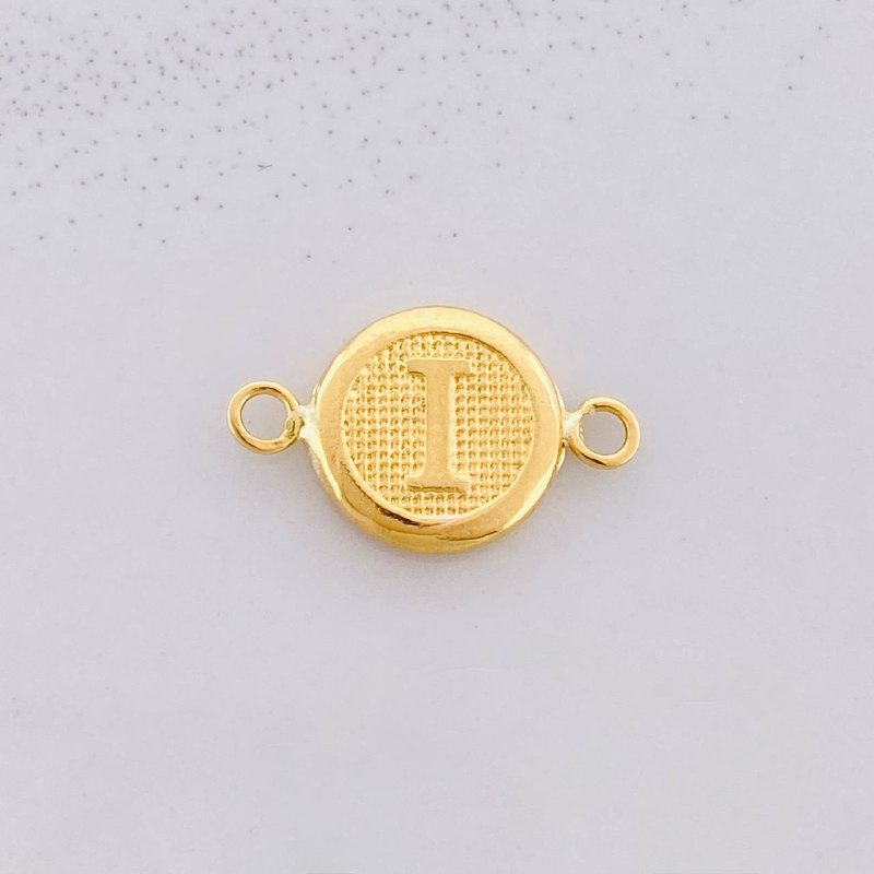 Herraje Circulo Letra I 0.4g / 1/2 in Oro Amarillo 18K