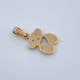 Heart Bear Pendant 1.3gr / 3/4 in / Two Tone 18K Gold