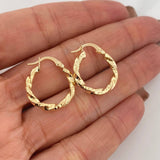 Hoop Earrings Milu Striped 1.85 g / 3/4 in Yellow Gold 18K