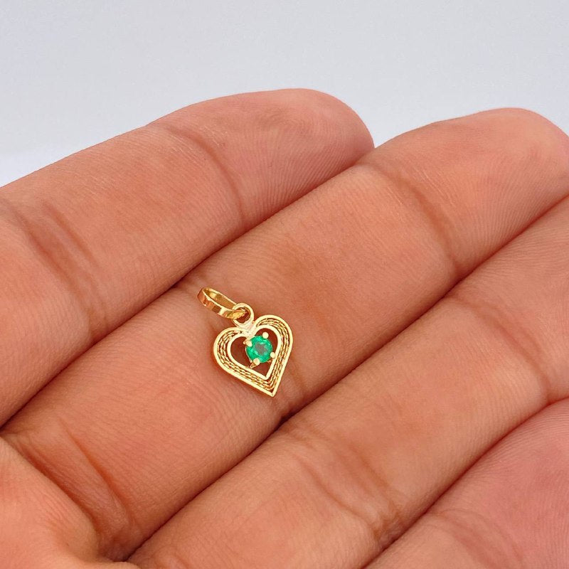 Filigree Heart Palpitation Pendant 0.55gr / 1/2 in / 18K Gold