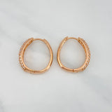 Candongas Triple Carril Ovaladas 5.65 g / 3/4 in Oro Rosa 18K