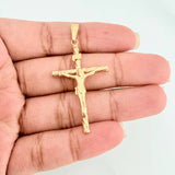 Pendant Cross Christ 1.6 g / 2 in Yellow Gold 18K!