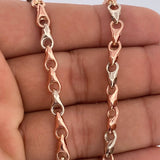 Cadena Rustica Espiga 9.8gr / 19 in / Dos Oros Blanco Rosa 18K &