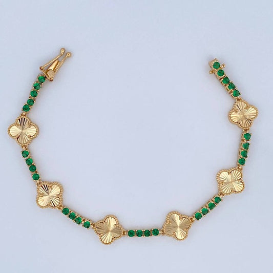 Pulso Trebol 14.7gr / 19.5cm / Oro 18K &