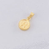 Dije Circulo Letra W 0.45g / 1/2 in Oro Amarillo 18K