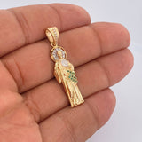 Judas Thaddeus Pendant 4.3gr / 1.6in / Two Tone Yellow White 18K $