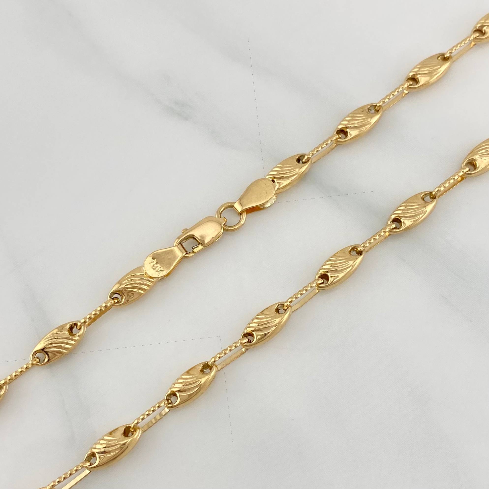 Rustic Paris Chain 10.45 g / 23 1/2 in / 3.5 mm 18K Yellow Gold