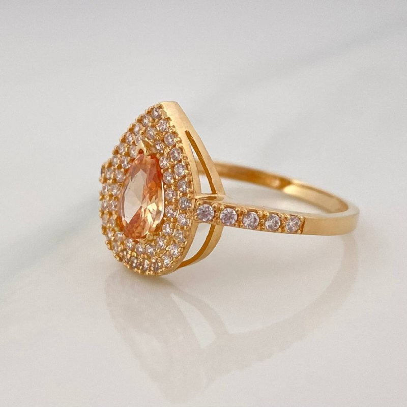 Halo Drop Ring 2.5 g / T6 3/4 18K Yellow Gold