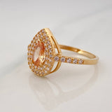 Halo Drop Ring 2.5 g / T6 3/4 18K Yellow Gold