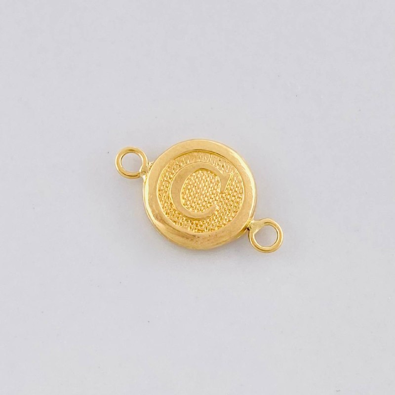 Herraje Circulo Letra C 0.4g / 1/2 in Oro Amarillo 18K