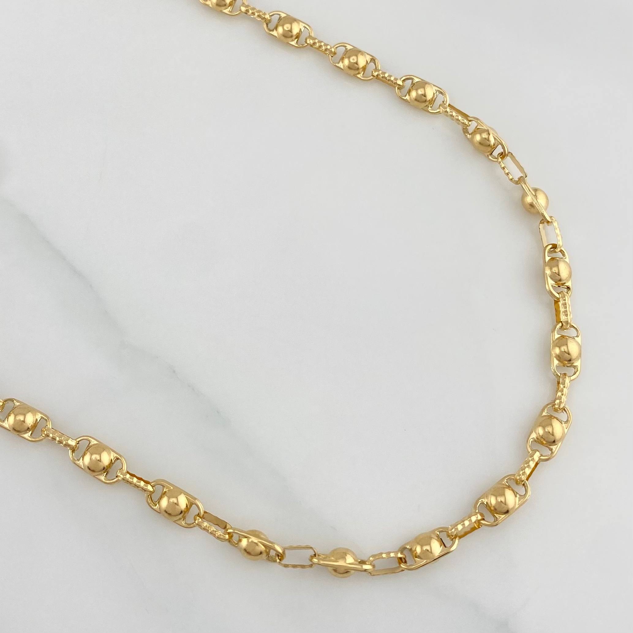Rustic Bubble Chain 15.1 g / 24 3/4 in / 4.5 mm 18K Yellow Gold