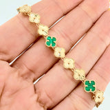 Clover Bracelet Diamond Cut 9.2 g / 7 in / 7.2 mm 18K Yellow Gold