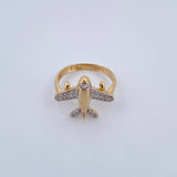 Airplane Ring 2.25gr / Size 6 / 18K Gold &