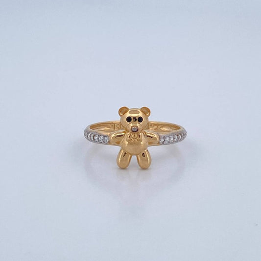 Bow Tie Bear Ring 2.35gr / Size 6 3/4 / 18K Gold $