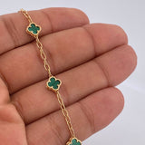 Clover Bracelet Box 4.15gr / 19cm / 18K Yellow Gold Nac.Esp. &