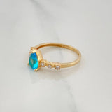 Solitaire Drop Ring 2.1 g / T6 1/2 Yellow Gold 18K
