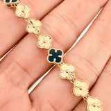 Clover Bracelet Diamond Cut 8.9 g / 7 in / 7.2 mm 18K Yellow Gold