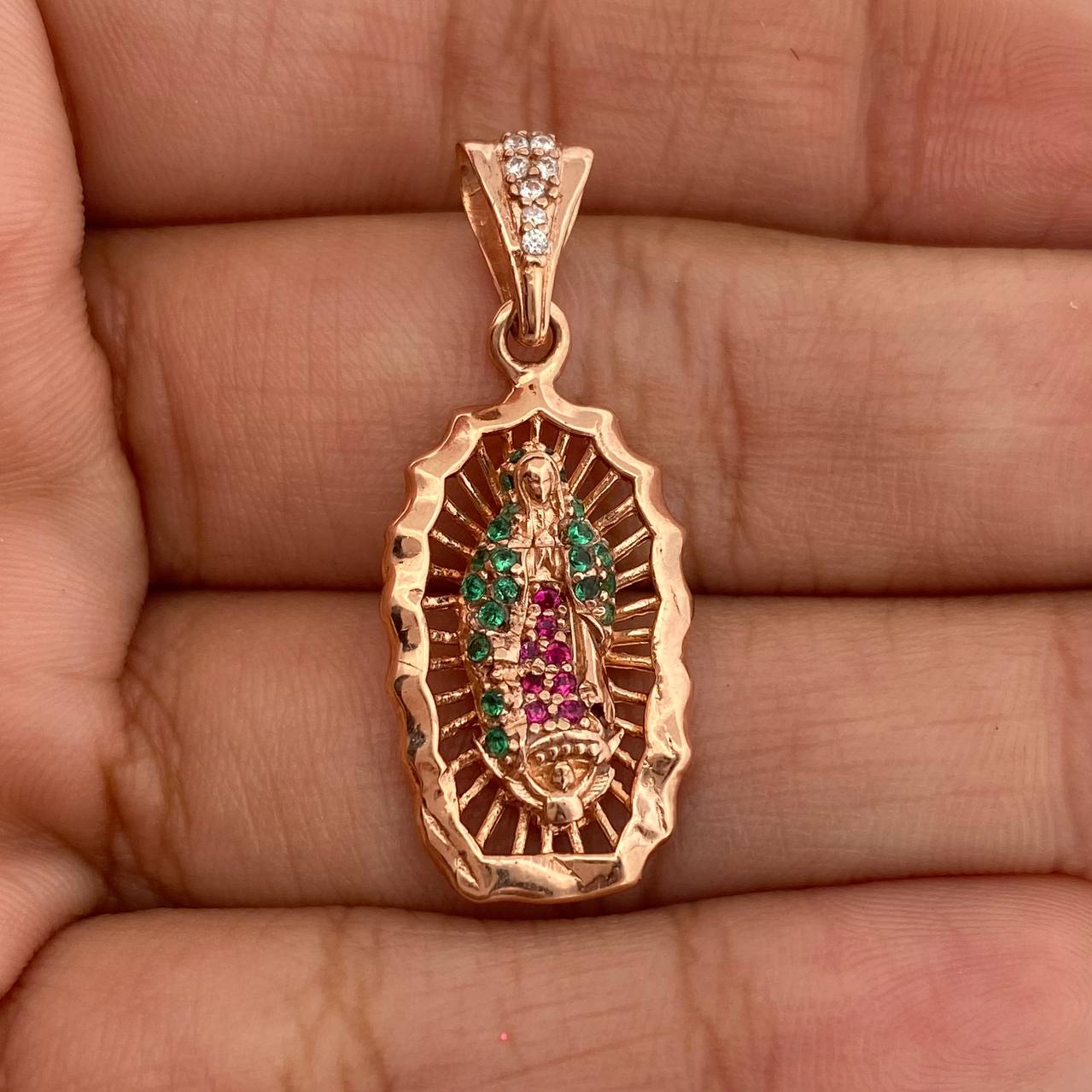Dije Virgen De Guadalupe 3.05gr / 1 1/4 in / Oro Rosa 18K &