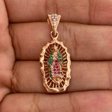 Dije Virgen De Guadalupe 3.05gr / 1 1/4 in / Oro Rosa 18K &