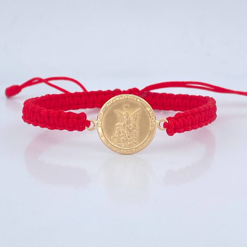 Red Woven Guardian Angel Bracelet 1.2gr / 18K Gold $