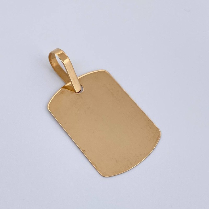 Dije Placa 1.2gr / 1 in / Oro Amarillo 18K %