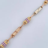 Rustic Rectangular Link Anklet 6.05gr / 10.3in / 18K Gold $