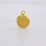 Pendant Circle Letter E 0.4g / 1/2 in 18K Yellow Gold