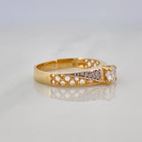 3.2 g Solitaire Ring Mesh T7 Two Yellow White Gold 18K